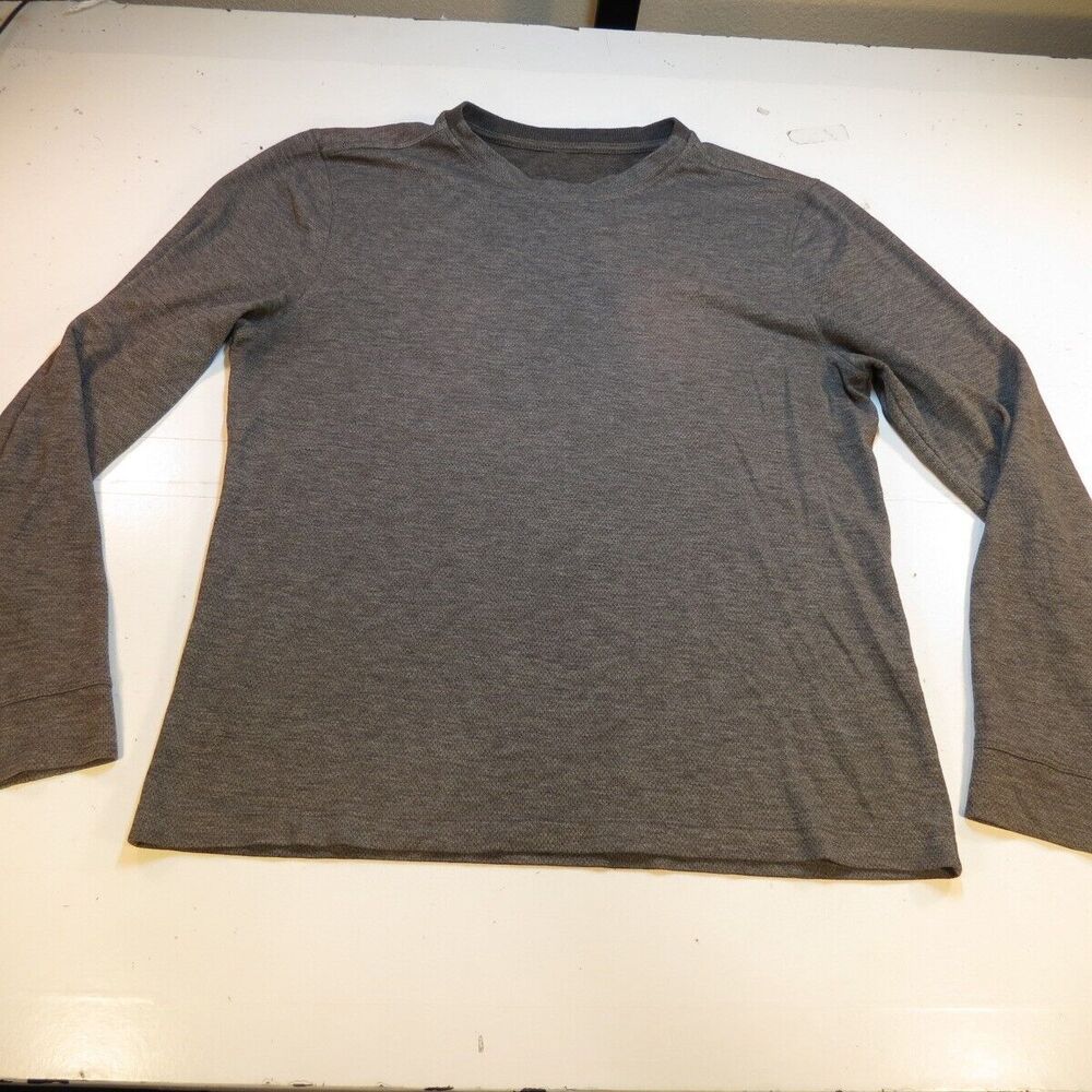 LULULEMON GYM WORKOUT RUN RUNNING ATHLETE LONG SLEEVE TEE T SHIRT Womens L Gray